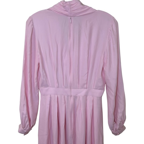 ADAM LIPPES - Pleated Draped Silk-Crepe Midi Dress in Baby Pink - Est Size XS, 0 - Picture 8 of 17